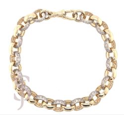 18ct Gold Bonded Diamond Cut Belcher Bracelet With Swivel Clasp  JV  Jewellers  Pawnbrokers