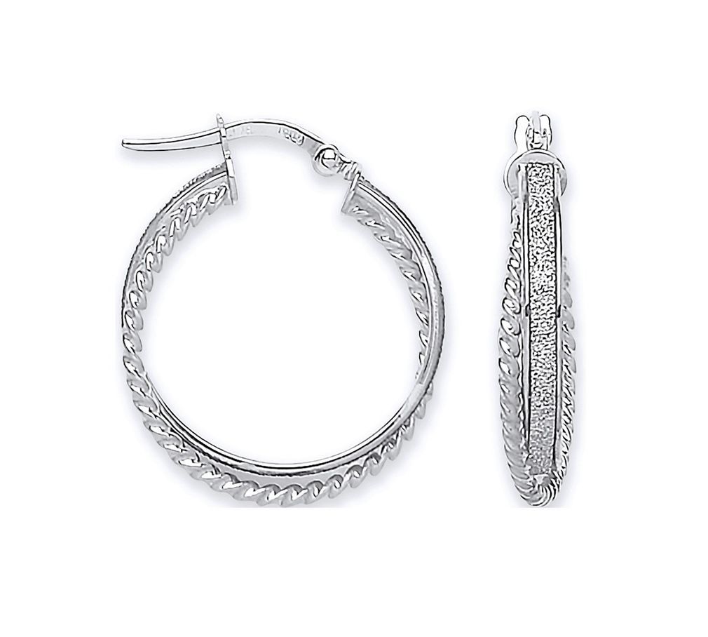 Moondust 9ct White Gold Twisted Earrings | Smiths the Jewellers Lincoln