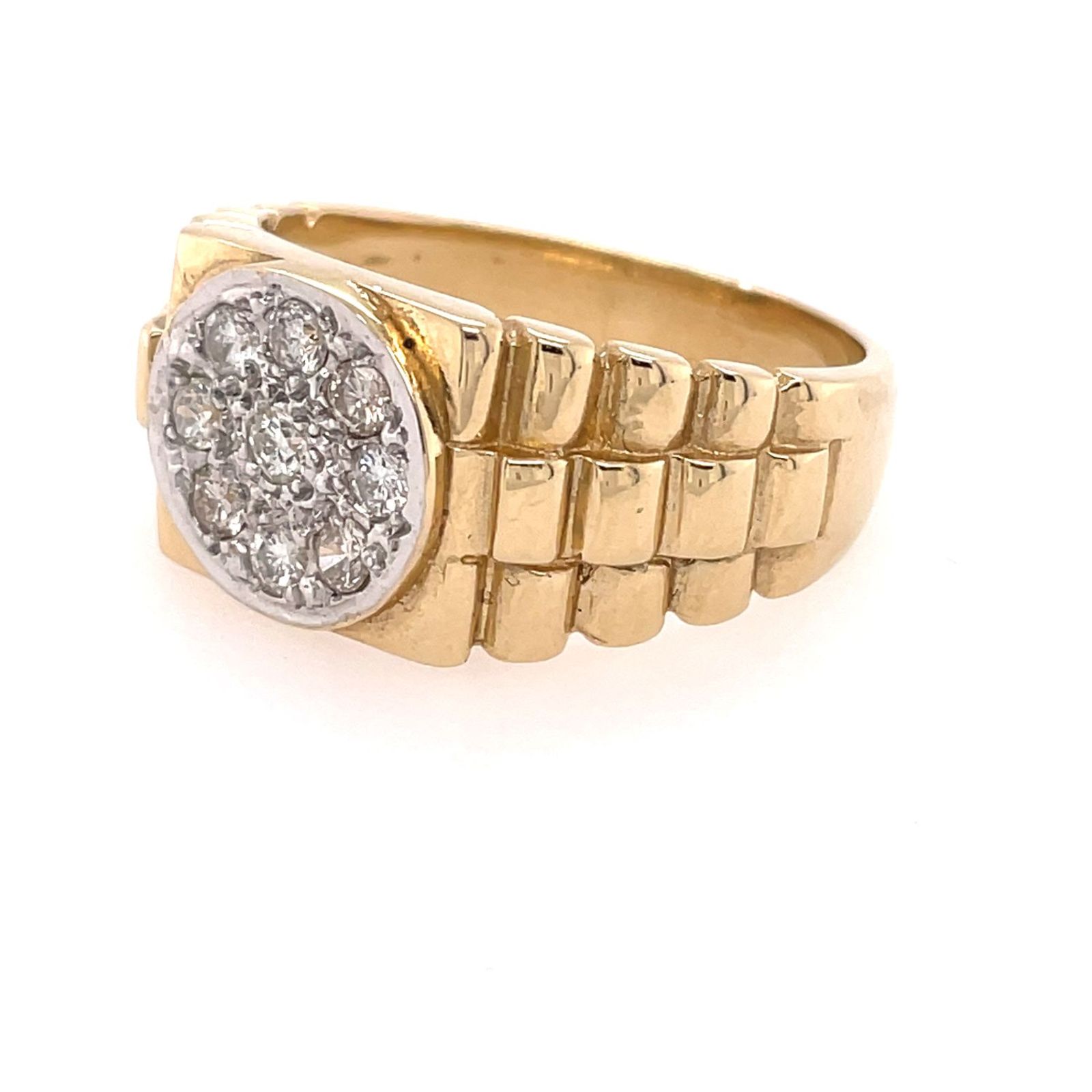 Rolex Style Diamond Signet Ring, 9ct 72pts | Smiths the Jewellers Lincoln