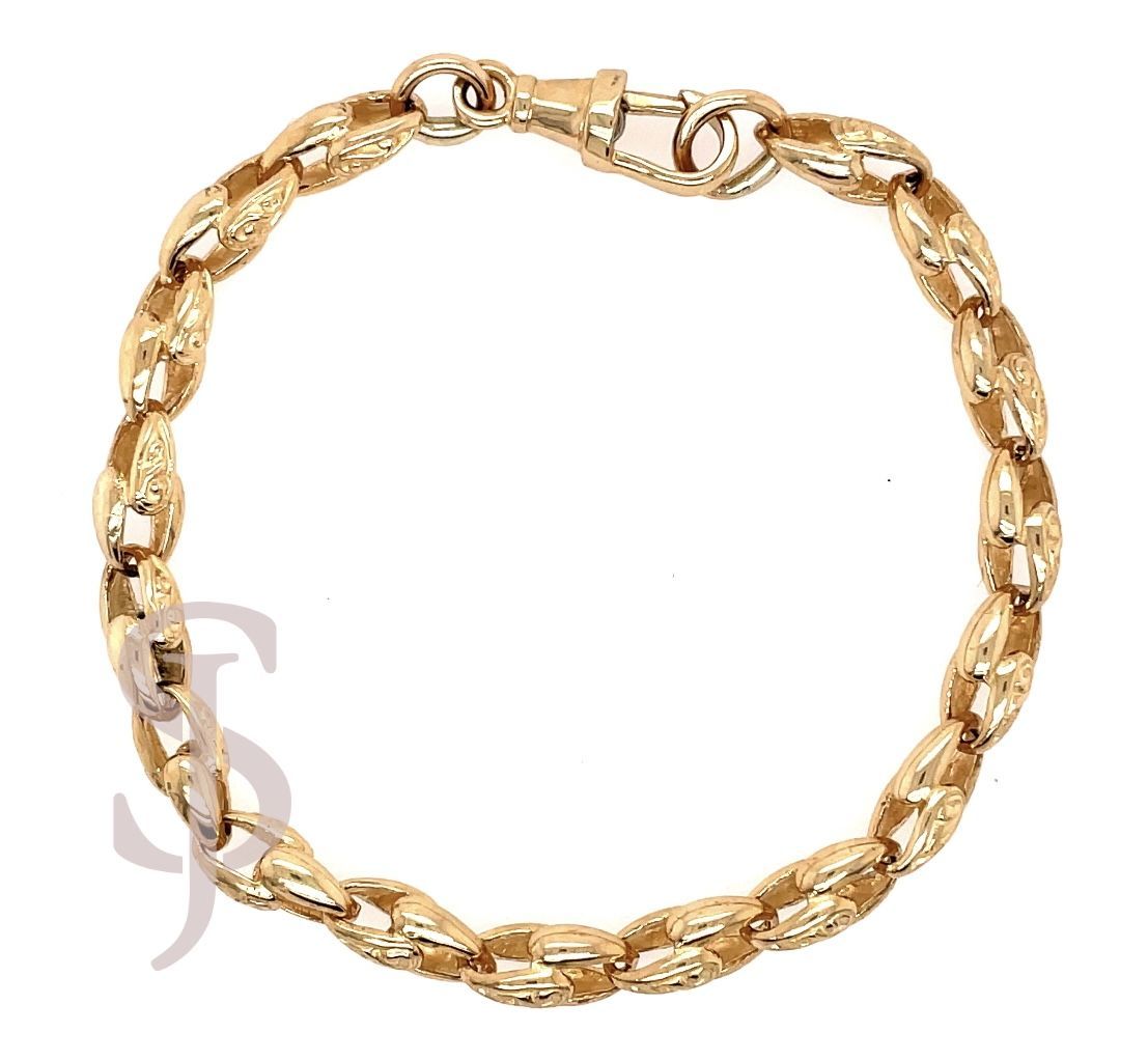 9ct Yellow Gold Stars & Bars Bracelet | Ace Jewellery