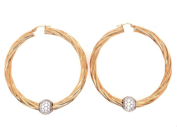 Buy Revere 9ct Gold Plated Silver Glitter Twist Hoop Earrings | Womens  earrings | Argos